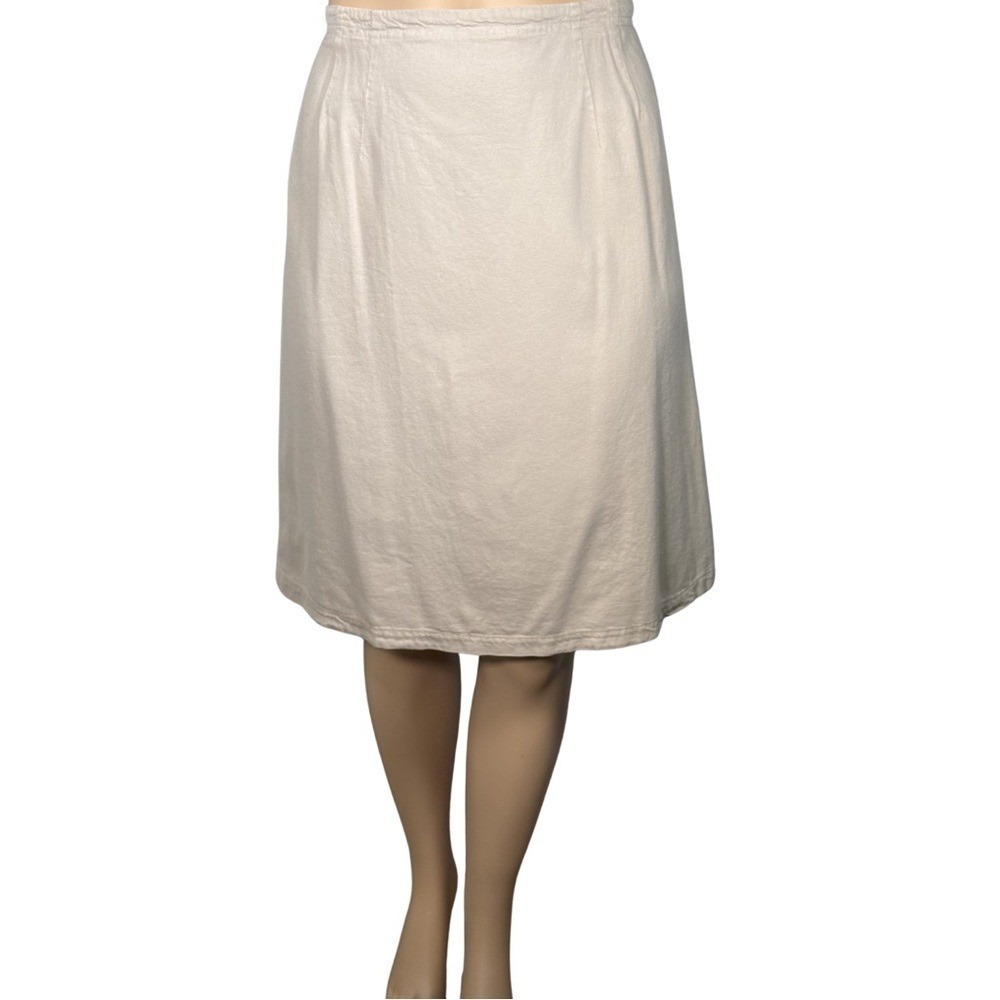 Coldwater Creek Beige Tencel Cotton Midi Skirt Plus Size 2X Elastic Sides